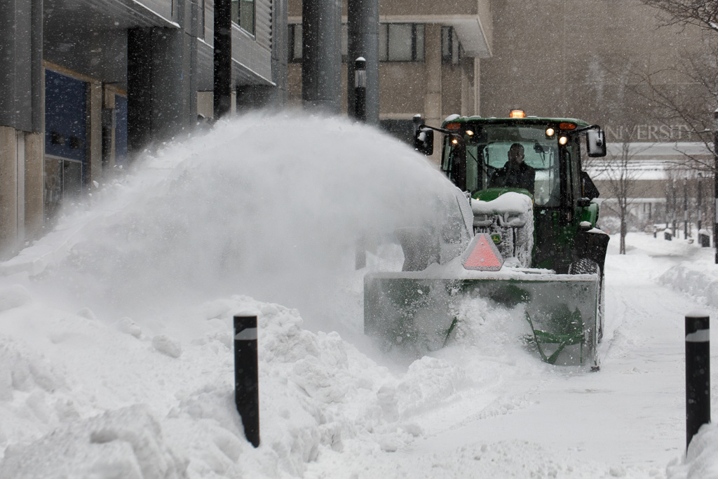 Snow Clearing on Ryerson Campus, Toronto, ON